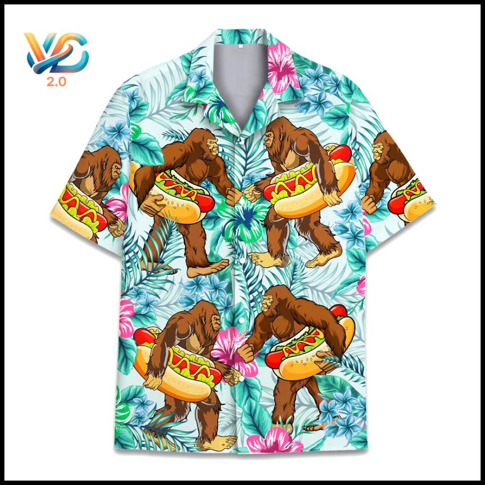 Lightweight Polyester Button Down Shirt, Short Sl… - image 1